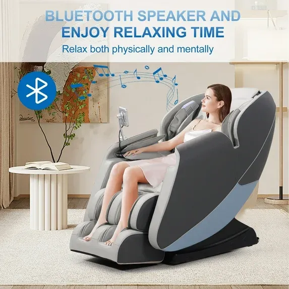 Photo 1 of ***I DON'T KNOW IF IT WORKS, I DON'T KNOW IF ANY PARTS ARE MISSING** Massage Chair, Full Body Zero Gravity Shiatsu 4D Recliner with Heated Bluetooth Foot Roller, Blue
