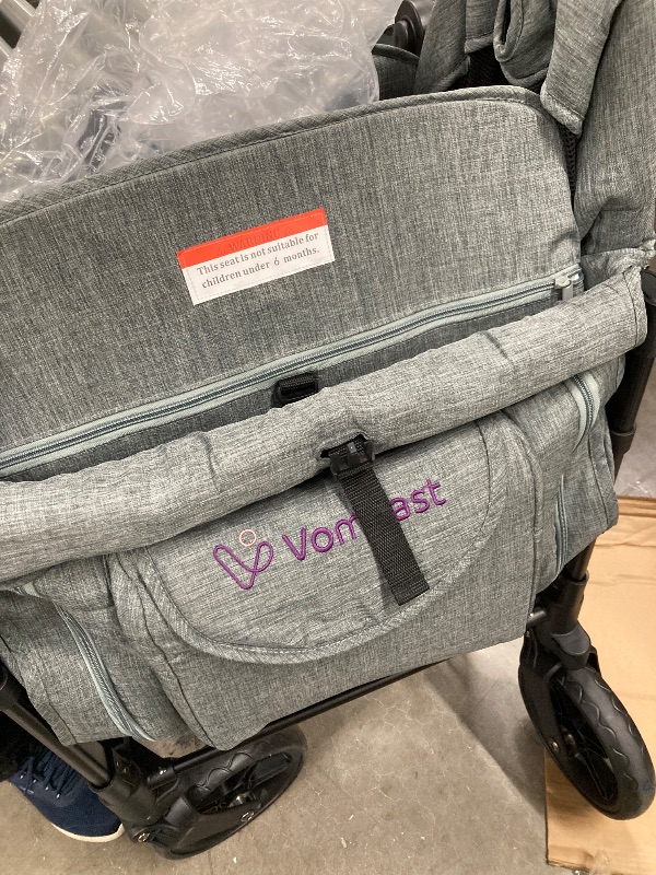 Photo 1 of ***I don't know if it works, I don't know if there are missing parts*** SACVON Toddler Stroller Wagon for 4 Kids with Cooler Bag,Parent Organizer,5-Point Harnesses,Black
