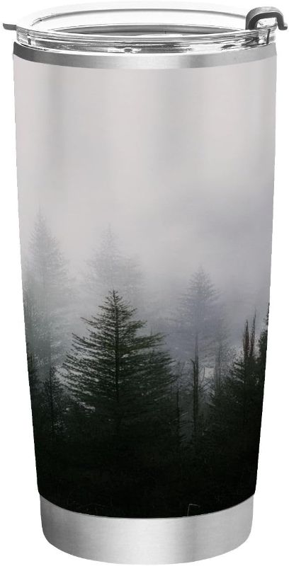 Photo 1 of 
Flradish 20 oz Dark Green Misty Forest Tumbler Double Wall Vacuum Insulated Travel Mug with Lid and Straw Stainless Steel Vacuum Coffee Mug