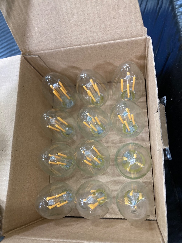 Photo 1 of 12-Pack Dimmable E12 LED Candelabra Bulbs 40Watt Equivalent, 2700K Warm White, 450Lumens, 4W B11 Vintage Chandelier Light Bulbs, LED Filament Clear Glass Candle Lamp for Ceiling Fan Home Decor1