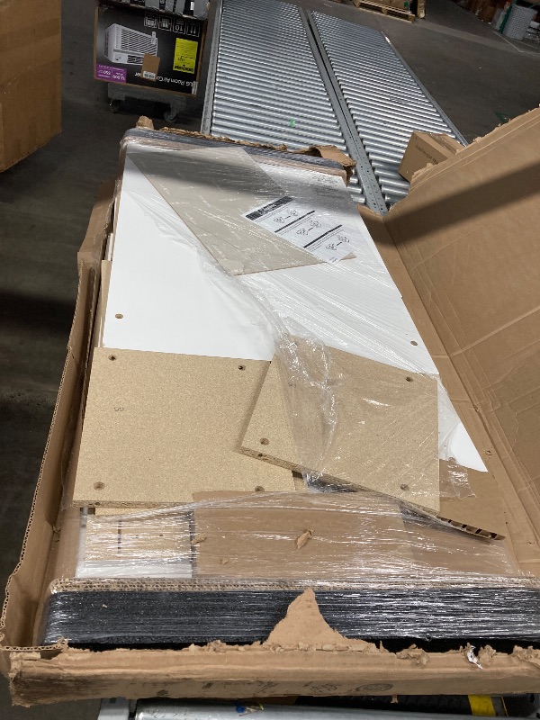 Photo 1 of South Shore Crea Counter-Height Craft Table with Scratchproof Surface and Interchangeable Modules - 4 baskets included, Pure White