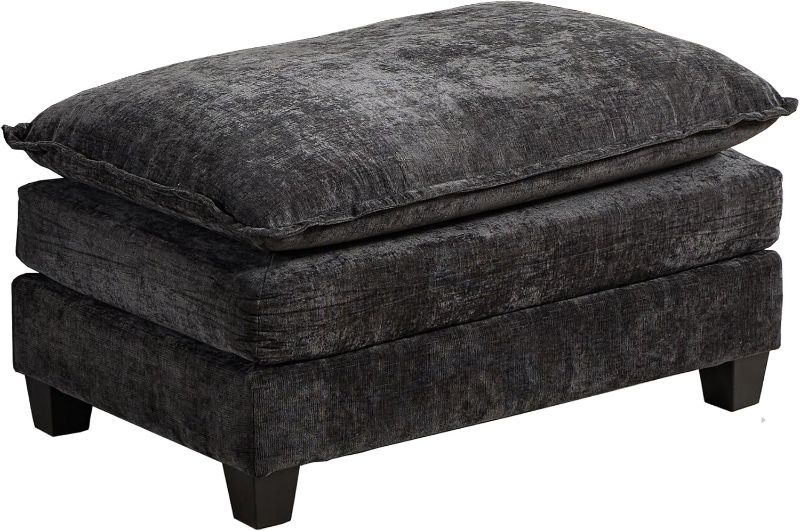Photo 1 of **SEE NOTE**
Cloud Sofa Ottoman only, Modern Sectional Couch, for Living Room Bedroom and Apartment, Comfy Double Layer Upholstered Seat Cushion, Breathable Chenille Fabric, Black