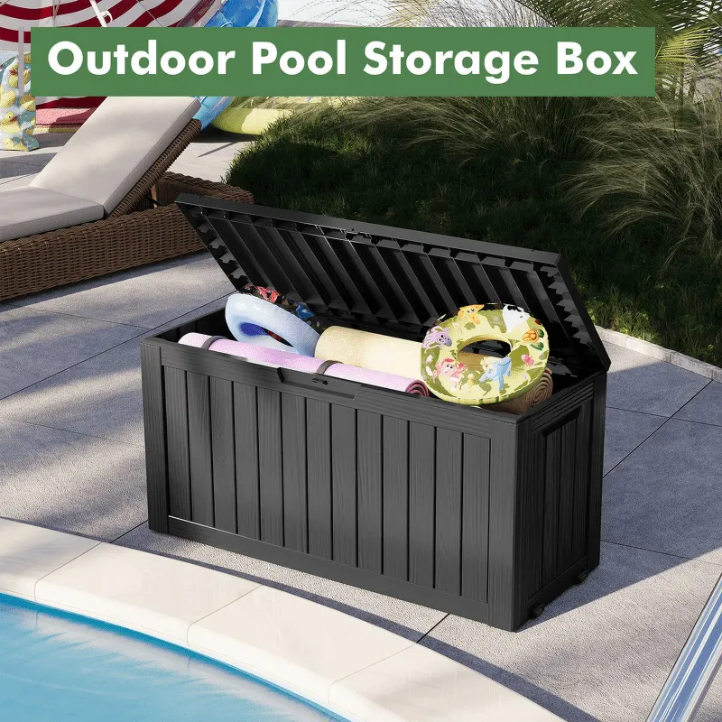 Photo 1 of  75 Gallon Deck Box Lockable Resin Outdoor Storage Box