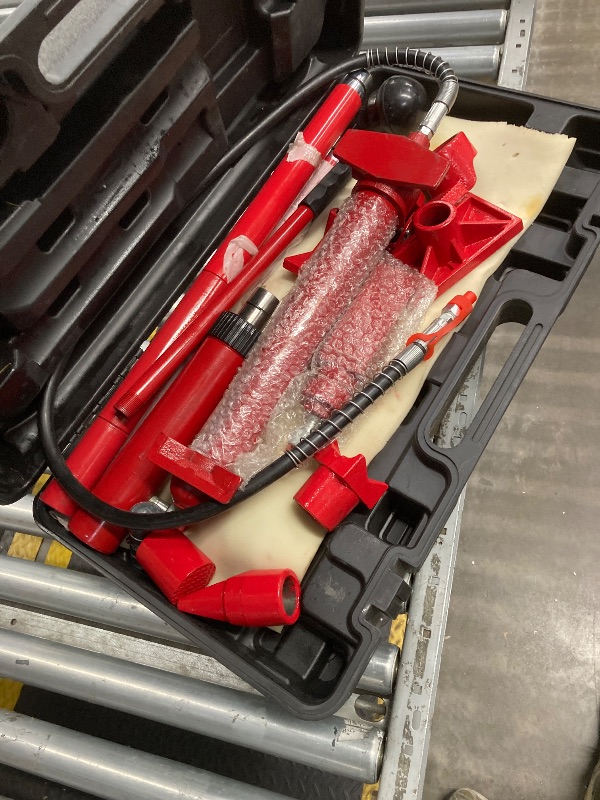 Photo 1 of 12 Ton Porta Power Hydraulic Jack Kit, Hydraulic Multifunctional Jack with 4.6 ft/1.4 m Oil Hose, Auto Body Frame Repair Kit, Storage Case, 26455 Lbs Capacity, for Car Repair, Truck, Garage