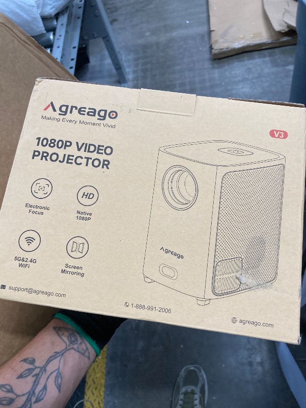 Photo 1 of [Electric Focus]Projector with WiFi and Bluetooth, Native 1080P 15,000 Lumens 4K Supported, Agreago Outdoor Movie Projector for Home Theater UP to 300", for iOS/Android/Laptop/TV Stick/HDMI/USB