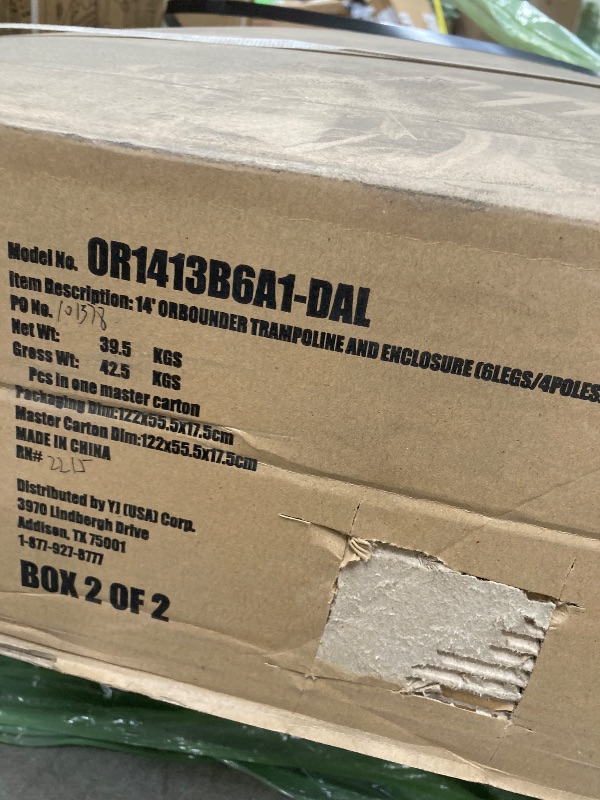 Photo 1 of Outdoor Trampoline, 14' Backyard Recreational Trampoline with Enclosure for Kids & Adults
*** ONLY BOX 2 OF 2 ONLY !!!!!!!! ***