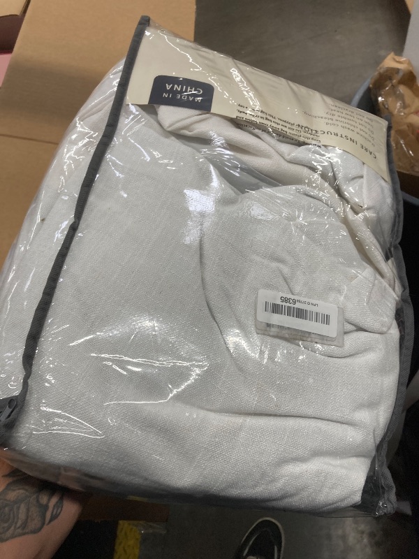 Photo 1 of 100% Blackout Shield Pinch Pleated Curtains 96 Inches Long, Linen Blackout Curtains for Bedroom/Living Room, Thermal Insulated Blackout Drapes with Liner, W40xL96, Beige White