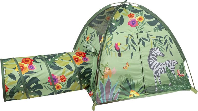 Photo 1 of 
Pacific Play Tents 20429 Jungle Party Safari Tent + Tunnel Combo 48" x 48" x 42"