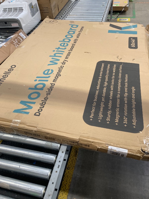 Photo 1 of ***DAMAGED CORNER-SEE PIC**Rolling Dry Erase Board 60 x 46 - Large Portable Magnetic Whiteboard with Stand - Double Sided Easel Style Whiteboard with Wheels - Mobile Standing White Board for Office, Classroom & Home
