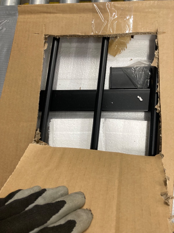 Photo 1 of ***(PARTS ONLY -SELLING AS IS - MISSING PARTS)*** Bellemave Twin Size Floor Bed Frame with Slats for Kids, Metal Montessori Floor Beds, Twin House Bed for Kids, Black with roof