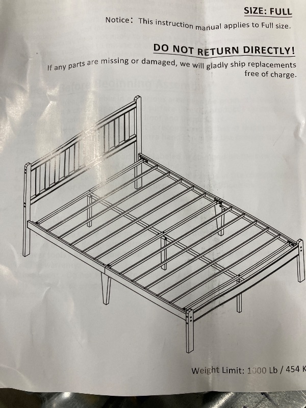 Photo 1 of 14 in High Solid Bamboo Wood Twin Bed Frame with Headboard, Platform Twin Size Bed Frame, Heavy Duty, No Box Spring Needed, Nosie Free