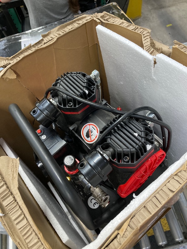 Photo 1 of 14 Gallon Ultra Quiet Air Compressor, 2HP 3.45 CFM@ 115PSI Oil-Free Air Compressor Tank, 110V/60hz, 70dB Air Compressor for Car Repair, Spray Painting, Woodwork Nailing (14 Gallon)