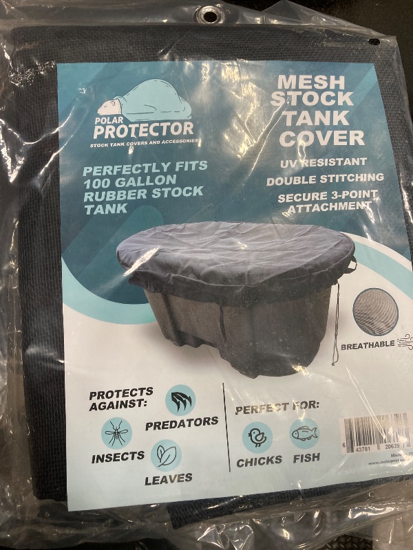 Photo 1 of 100 Gallon Oval Tight Mesh Stock Tank Cover Waterproof Rip Proof Tough Keeps Tanks Clean Keeps Leaves and Bugs Out Perfect for Baby Chicks or Fish