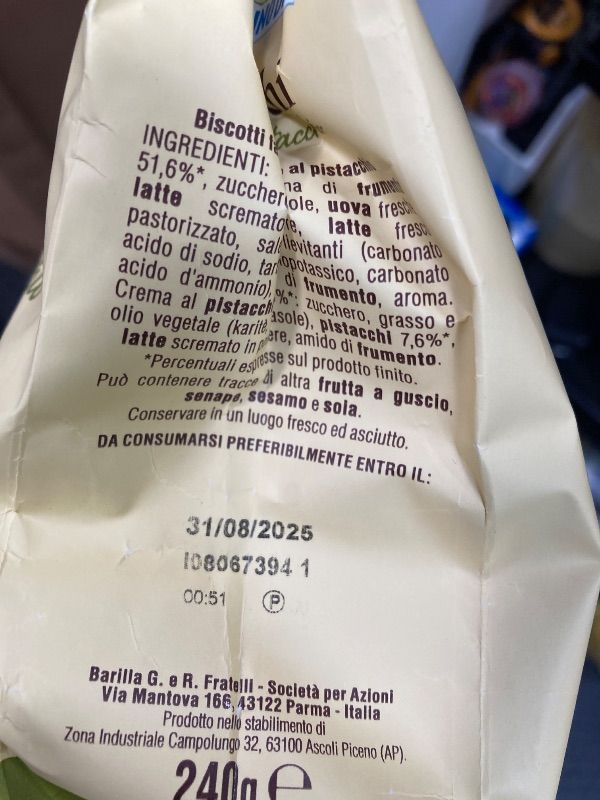 Photo 1 of ****BY 08/30/2025**** Bianco Baiocchi Pistachio Cookies 8.46oz (240g)