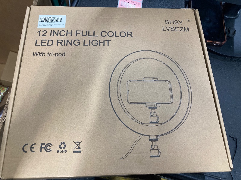 Photo 1 of **IMAGE REFERENCE***Weilisi 12'' Ring Light with Stand 72'' Tall & 2 Phone Holders,38 Color Modes Selfie Light with Tripod Stand, Big LED Ring Light for iPhone/Android/Camera,YouTube,Makeup