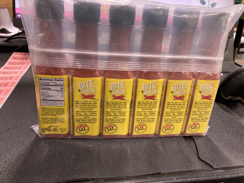 Photo 1 of ***11/24/25***Mexico Lindo Chile de Arbol Hot Sauce Ingredients | 12,190 Scoville Level | Classic Flavor | 5 Fl Oz Bottles (Pack of 6)