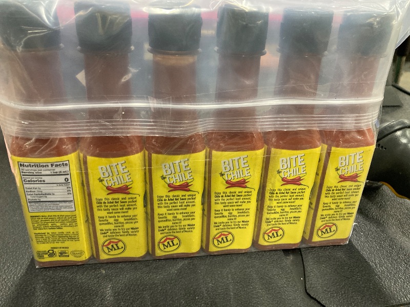 Photo 1 of ***BB 11/24/25***Mexico Lindo Chile de Arbol Hot Sauce Ingredients | 12,190 Scoville Level | Classic Flavor | 5 Fl Oz Bottles (Pack of 6)