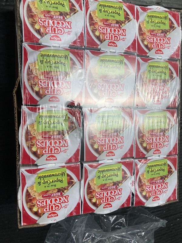 Photo 1 of ***BB 10/01/25***Nissin, Cup Noodles Soup, Beef Flavor, 2.25 oz (case of 12)