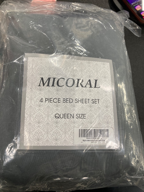 Photo 1 of *** IMAGE REFERENCE ***MICORAL Queen Bed Sheets Set, Soft Breathable Bedding Sheet Set, Sheets Set with 16" Deep Pocket Design (4 Pieces, Queen, Light Green)