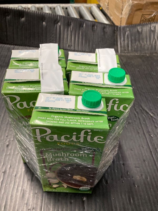 Photo 1 of ***BB OCT 10//2025***Pacific Natural Foods Broth Organic Mushroom 32 oz. (Pack of 5) ( Value Bulk Multi-pack)
