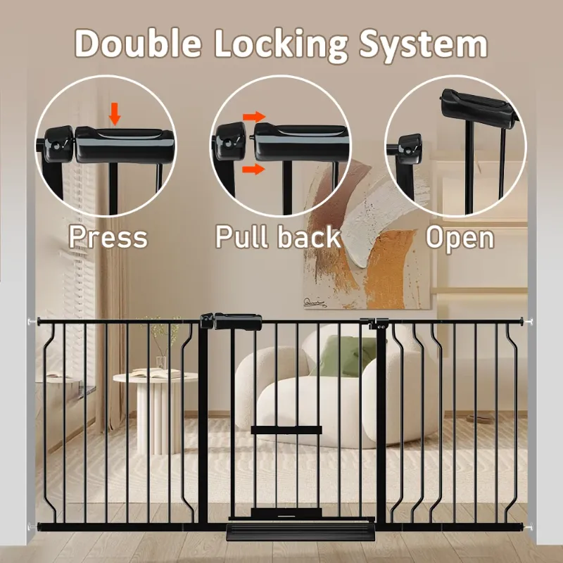 Photo 1 of 
Hero image 0 of Fairy Baby Baby Safety Gate with Cat Door,66"-76" Extra Wide Pressure Mount Pet Gate Black Metal, 0 of 8





Reduced price
Visit the Fairy Baby Store
Fairy Baby Baby Safety Gate with Cat Door,66"-76" Extra Wide Pressure Mount Pet Gate Bl