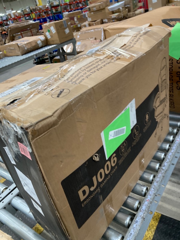 Photo 1 of **MISSING HARDWARE**Seenda Gaming Chair, Fabric Computer Office Chair, Linkage Armrests and Footrest, Massage Lumbar Support Swivel Video Game Chair for Office Gaming 275LBS, Green