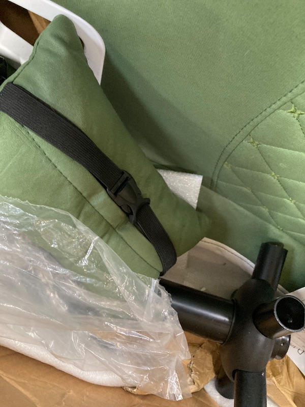 Photo 1 of **MISSING HARDWARE**Seenda Gaming Chair, Fabric Computer Office Chair, Linkage Armrests and Footrest, Massage Lumbar Support Swivel Video Game Chair for Office Gaming 275LBS, Green