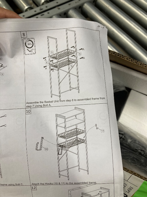 Photo 1 of ***IMAGE REFERENCE***SONGMICS Over The Toilet Storage, 3-Tier Over Toilet Bathroom Organizer with Adjustable Shelf, 10.2 x 24.8 x 66.9 Inches, Space-Saving, BLACKN UBTS01WT