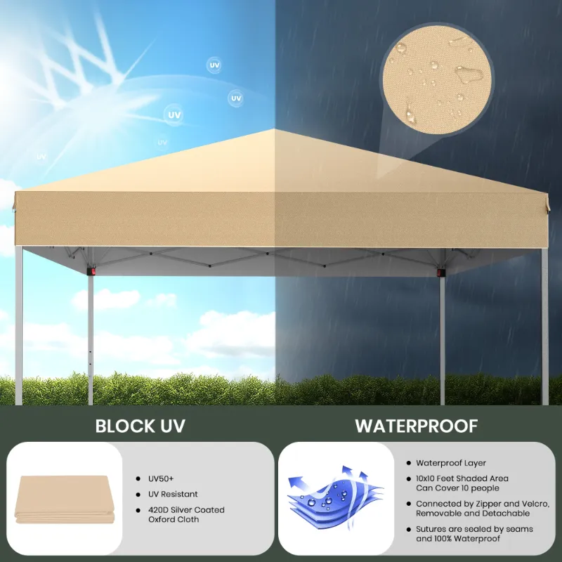 Photo 1 of ***IMAGE REFERENCE***E-Z UP Envoy Outdoor Canopy Pop Up Tent, 10' x 10', Roller Bag, 4-Piece Spike Set, Recreational Grade, Royal Blue Top