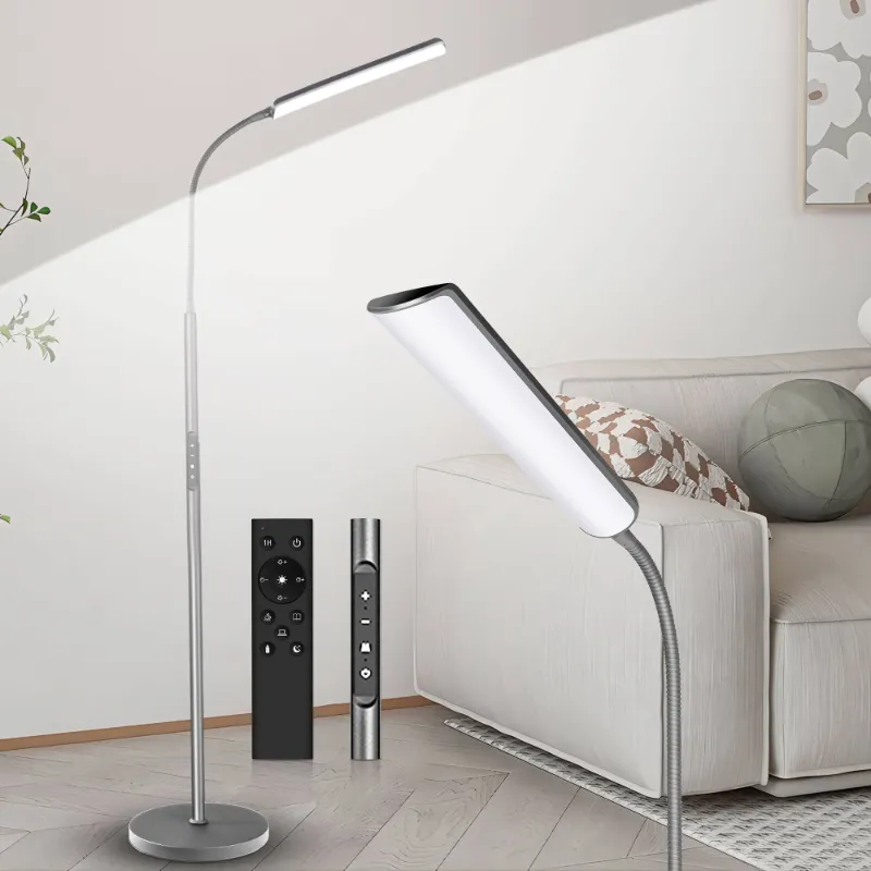 Photo 1 of 
Hero image 0 of Kapwan LED Floor Lamps for Living Room,Grey Gooseneck Floor Lamp with 1H Timer, Adjustable Brightness Reading Light with Remote & Touch Control, 0 of 9





Kapwan
Kapwan LED Floor Lamps for Living Room,Grey Gooseneck Floor Lamp with 1H T