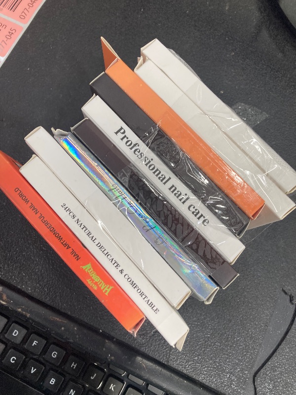 Photo 1 of *** PACK OF 10 ASSORTED NAILS***24 Pcs Halloween Almond Short Press on Nails - SHANRUN Spider Web French Fake Nails Press ons Nail Art Tips Glue on Nails Full Cover Acrylic False Nails with Ombre Red Design Stick on Nails for Women