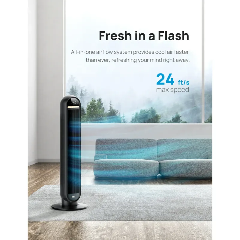 Photo 1 of  used reo Tower Fans for Home, 36" Standing Floor Fan with Remote, 90° Oscillating Fan, 24 ft/s High Velocity, LED Display, 4 Speeds, 4 Modes, 8H Timer, Quiet Bedroom Fan