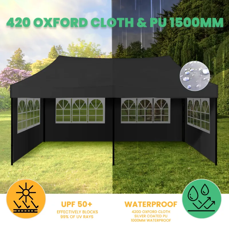 Photo 1 of *** missing parts **GVDV 10x20 FT Pop up Canopy tent with Removable Sidewalls, Instant Canopies Portable Gazebo, UV Resistant Waterproof, Enclosed Canopy Tent for Outdoor Events, Patio, Backyard, Party, Parking