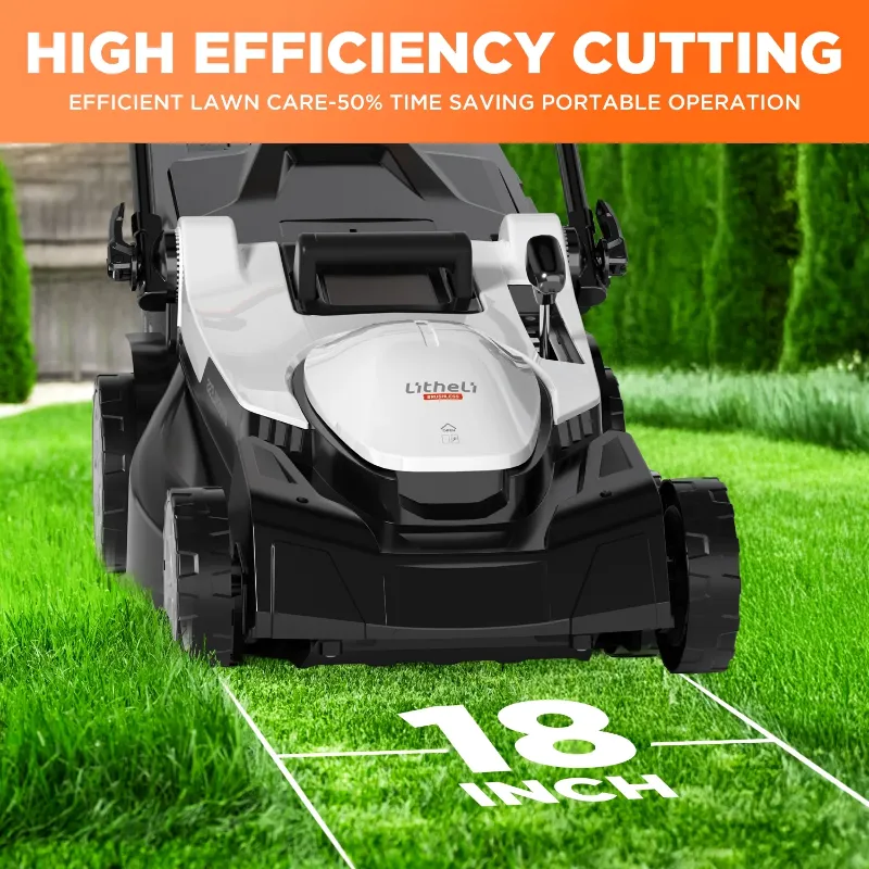 Photo 1 of ***Used ****heli Cordless Lawn Mower, 2*20V Electric Lawn Mowers, 18 Inch, 6-Position Height Adjustment, Light Weight, With 2*4.0Ah Portable Battery, for Garden/Yard/Farm