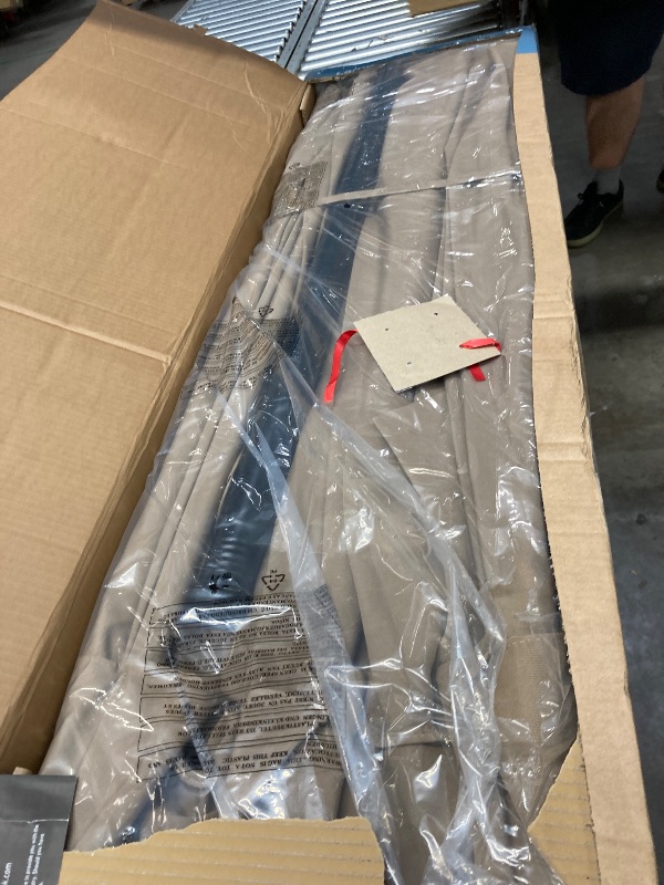 Photo 1 of ***used**Edx 15ft Patio Umbrellas (Base Included) Large Outdoor Double-Sided Rectangle Market Umbrella with Stand for Poolside Lawn and Backyard Khaki