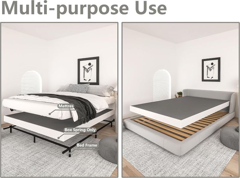Photo 1 of ---missing parts**ZINUS Trisha 7 Inch Metal Platform Bed Frame, Wood Slat Support, No Box Spring Needed, Easy Assembly, Queen