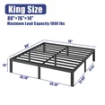 Photo 1 of COMASACH 14 inch King Bed Frame, Easy Assembly, No Box Spring Needed, Heavy Duty Metal Platform King Size, Noise Free, Black