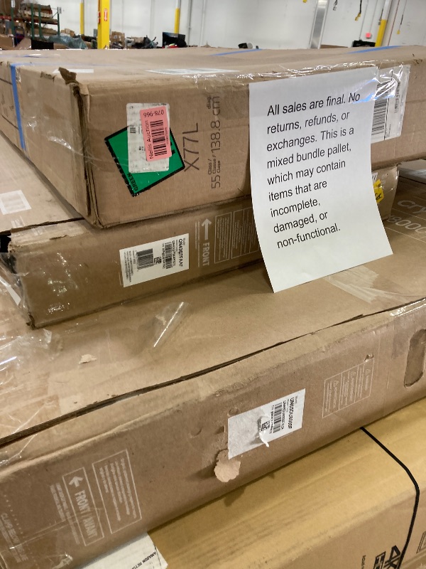 Photo 1 of ********No returns***No refund*******TV pallet doesn't work, only for parts of different brands and sizes. Some turn on, others don't. Broken screens, possibly missing cables and remote control. Returns not accepted. Final sale, approximate retail price o