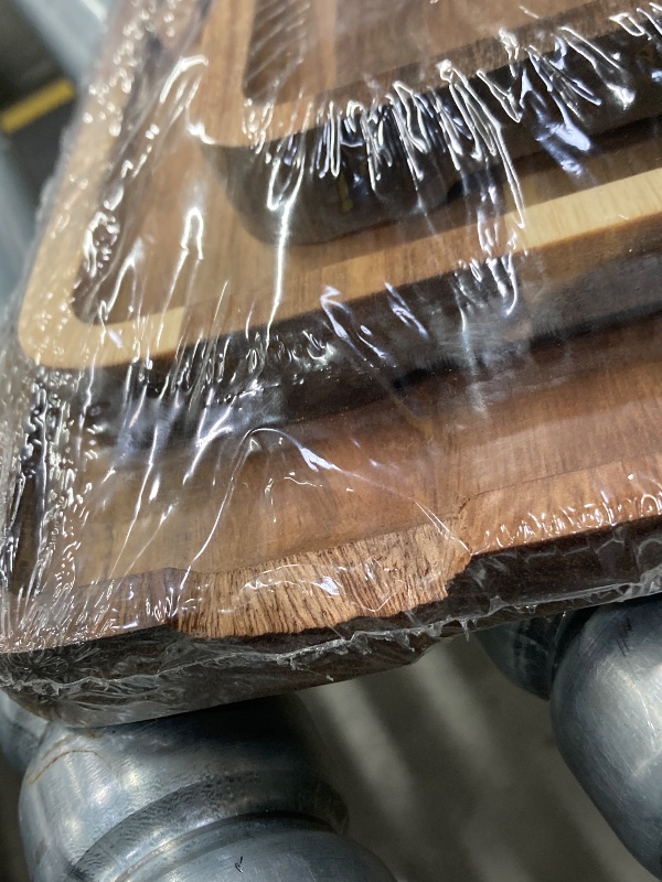 Photo 1 of ***(DAMAGE, LARGE TRAY WOOD CHIP)*** SELLING AS IS***
Lanik 3 Set Acacia Wood Serving Tray - Handmade Wooden Decorative Platters, Cheese Board, Kitchen Display Tray for Food, Snack, Appetizers, Picnic, Breakfast
