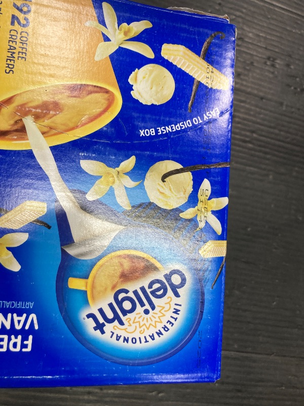 Photo 1 of ****BB Sept 8/2025***
International Delight, French Vanilla, Single-Serve Coffee Creamers, 192 Count (Pack of 1), Shelf Stable Non-Dairy Flavored Coffee Creamer, Great for Home Use, Offices, Parties or Group Events