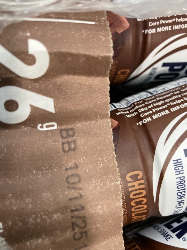 Photo 1 of ***BB 10/11/2025***
Core Power Protein Shake, Chocolate, 26g Bottle, 14oz, 12 Pack