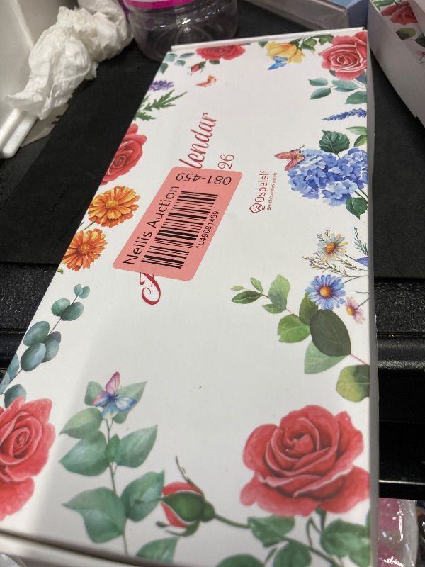 Photo 1 of Ospelelf Floral Desk Calendar 2025-2026, Mini Pink Standing Motivational Rose Decorative Calendars, 18 Months, from January 2025 to June 2026, Home Office Decor Desk Accessories