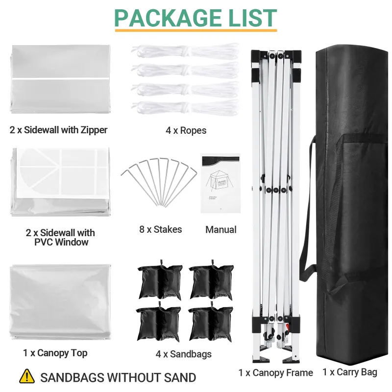 Photo 1 of ***used, I don't know if it's complete***SANOPY 10' x 10' Straight Leg Pop-up Canopy Tent Easy Two Person Setup Instant Outdoor Canopy Folding Shelter with 4 Removable Sidewalls, Air Vent on The Top, 4 Sandbags, Carrying Bag, White