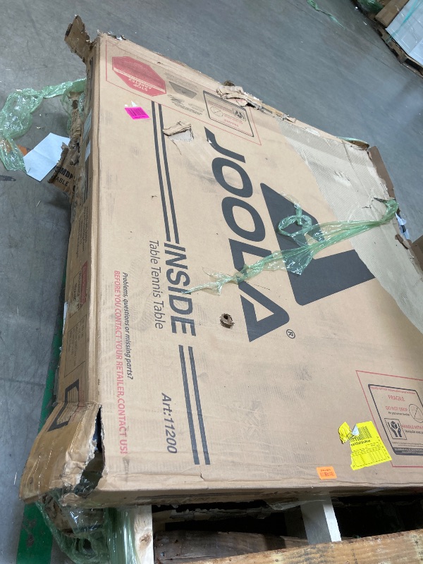 Photo 1 of **HAS DENT ON SIDE SEE PIC**JOOLA Inside Professional MDF Indoor Ping Pong Table with Quick Clamp Table Tennis Net and Post Set - 10 Minute Easy Assembly - Tournament Quality - Foldable with Single Player Playback Mode