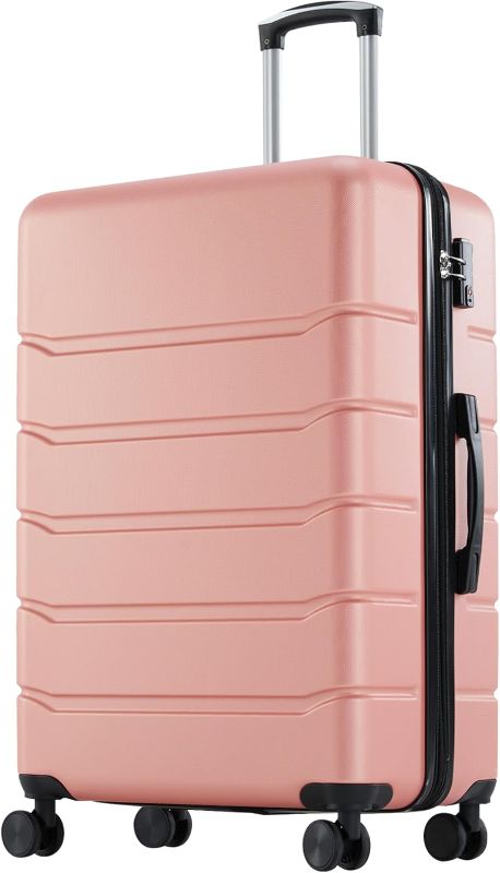 Photo 1 of ***USED ??AND LITTLE SUNK BROKEN***OLIXIS 28 Inch Luggage, Hardside Checked Suitcase with Spinner Wheels, Lightweight ABS Hard Shell Travel Luggage, TSA Approved Lock, Expandable Large Suitcase for Business & Travel–Pink