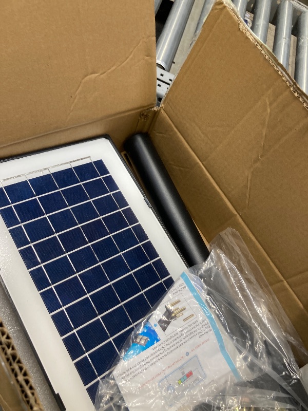 Photo 1 of 000W Solar Street Lights Outdoor, 120000 Lumens High Brightness Solar Outdoor light Dusk to Dawn LED Solar Street Lamp with Motion Sensor and Remote Control for Yard, Country