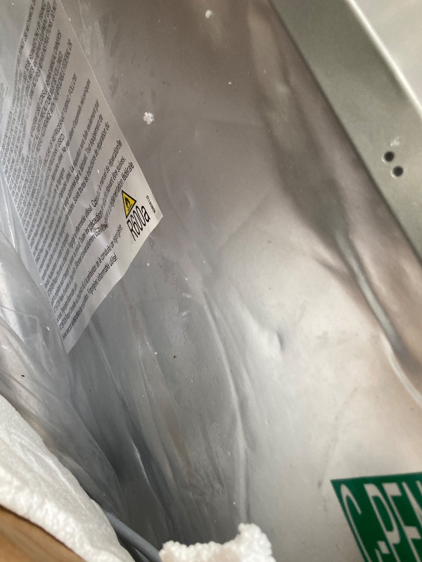 Photo 1 of   It has several dents and is used.   sFrigidaire 7.5 Cu. ft. Refrigerator, Platinum Series, Standard Door Style - Stainless Look
