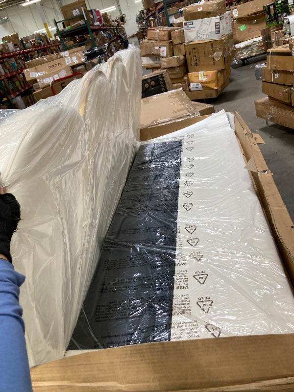 Photo 1 of  missing parts  Queen Upholstered LED Bed Frame with 2 Storage Drawers and Adjustable Chic Double Wavy Headboard, Velvet Princess Platform Bed with Charing Station, Solid Wood Slats Support,No Box Spring Needed,Beige