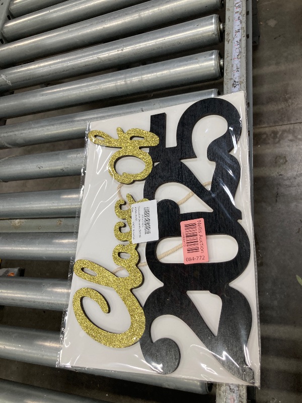 Photo 1 of Graduation Decorations Class of 2025 Wooden Sign,Class of 2025 Graduation Photo Booth Prop for Graduation Party Supplies,15.75x9.84 Inches (Gold)