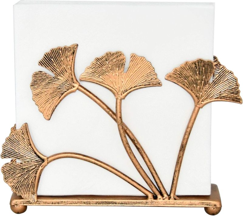 Photo 1 of 
OwlGift Modern Ginkgo Leaves Design Napkin Holder for Tables, Metal Paper Napkin Storage for Kitchen, Stylish Paper Towel Dispenser, Mail Letter Sorter Rack